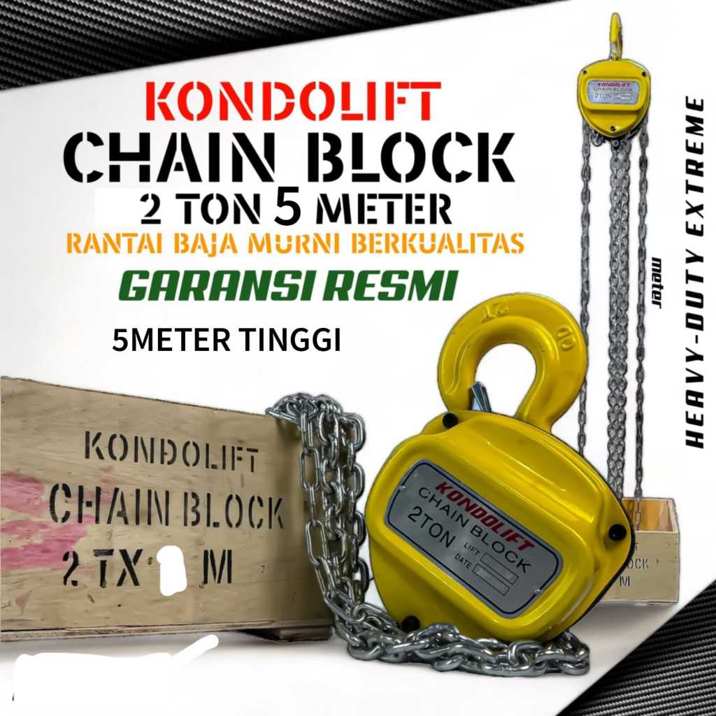 KONDO lift chain block 2ton 5meter katrol kerekan derek takel garansi resmi