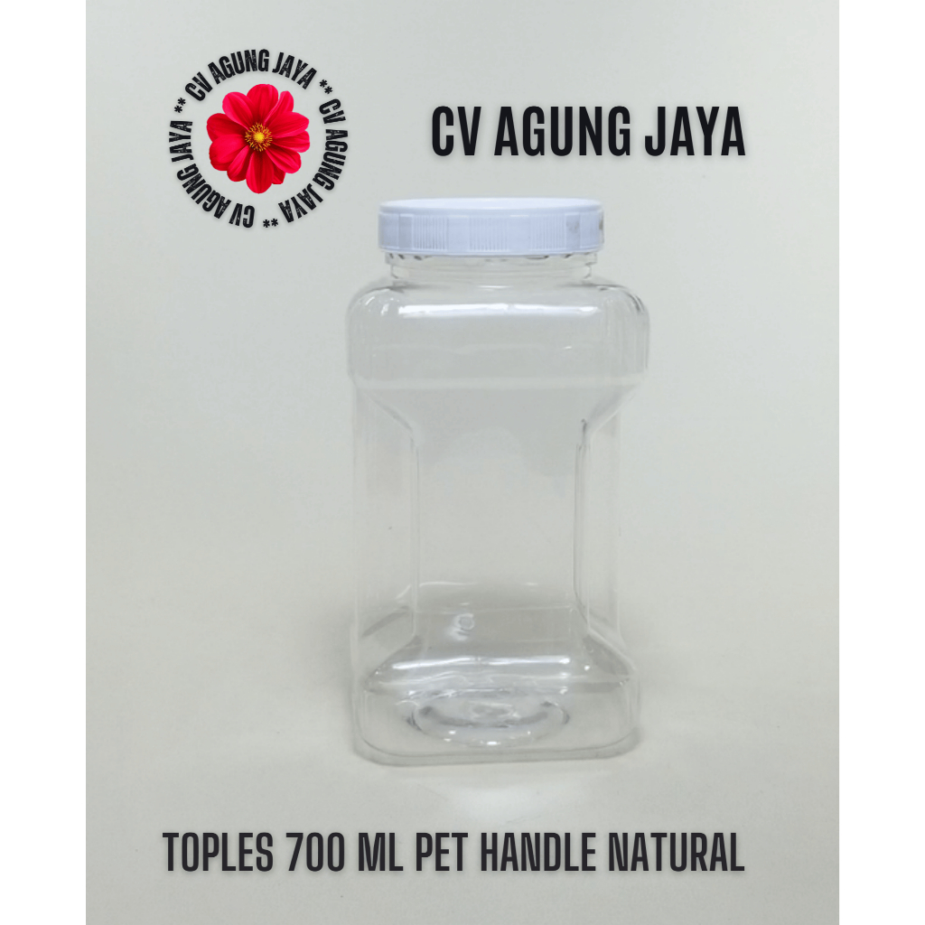 Toples 700 Ml Plastik  Handle Natural  Tutup Plastik / Toples / Toples Plastik / Toples Tutup Plasti