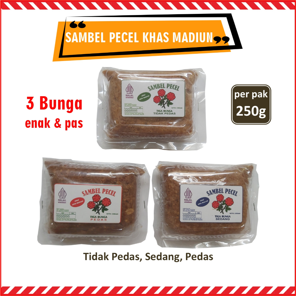 

SAMBEL PECEL KHAS KOTA MADIUN CAP TIGA BUNGA 250 gr ENAK & PAS