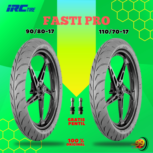 Paket Ban Motor Soft Compound IRC FASTI PRO 90/80-17 + 110/70-17 Tubeless