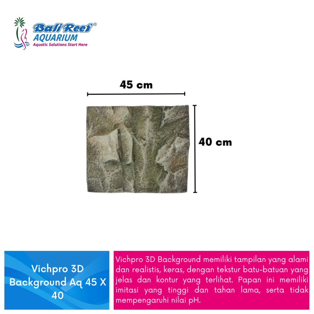 Background Timbul Aquarium Vichpro 3D Background Aq 45 X 40