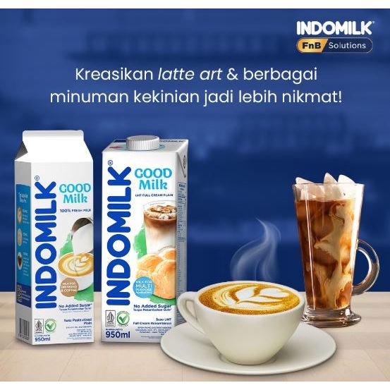 

INDOMILK Susu UHT Full Cream "GOOD MILK" cair 950 ml