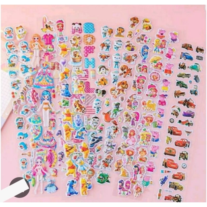 

J13 - STIKER 3D TIMBUL KARAKTER HARGA PER LEMBAR