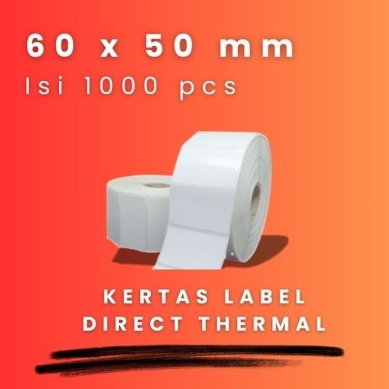 

Label Barcode 60x50 Thermal Etiket Core 1" Isi 1000