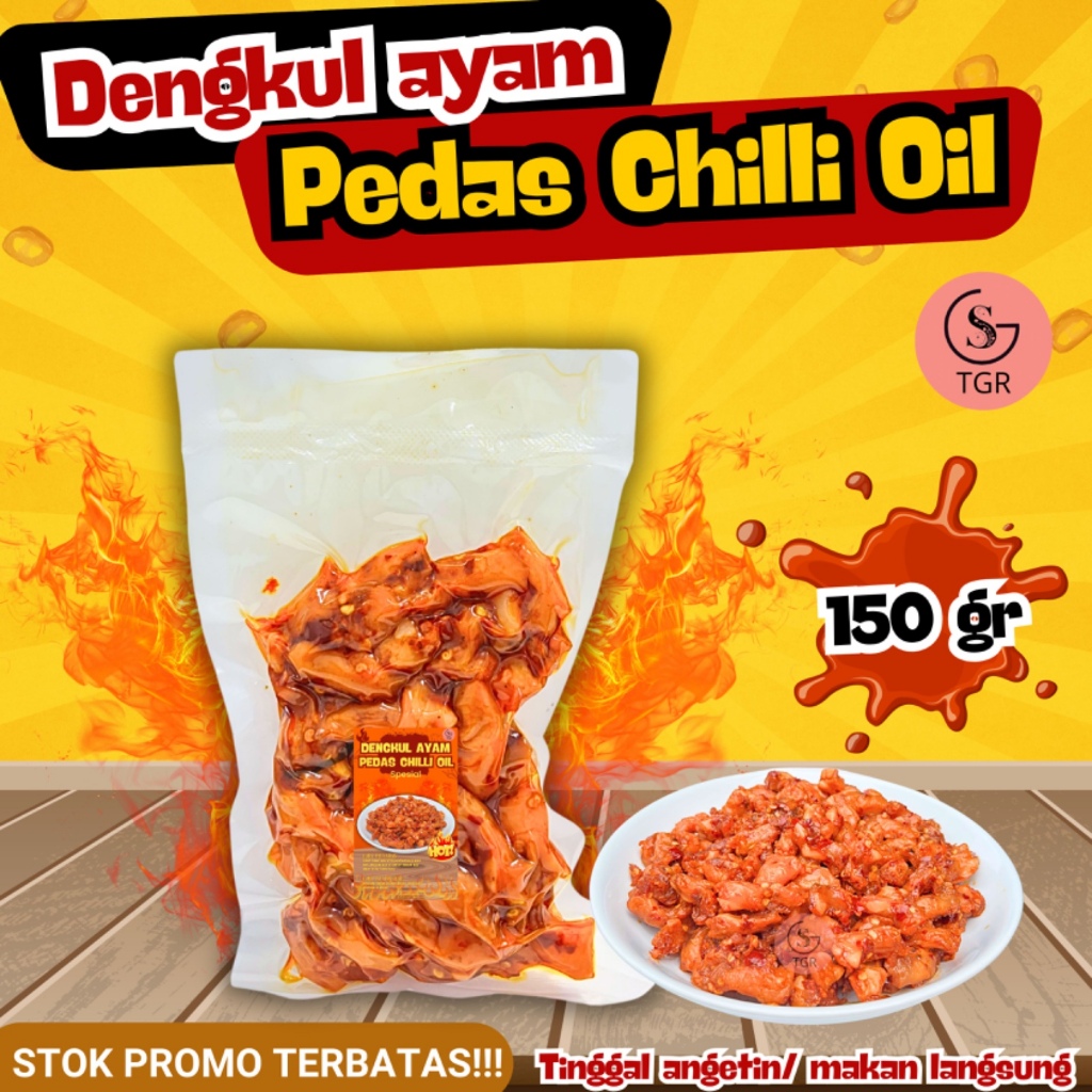 

DENGKUL AYAM PEDAS CHILLI OIL 150GR PEDAS SAMBAL CHILLI NAMPOL SIAP MAKAN