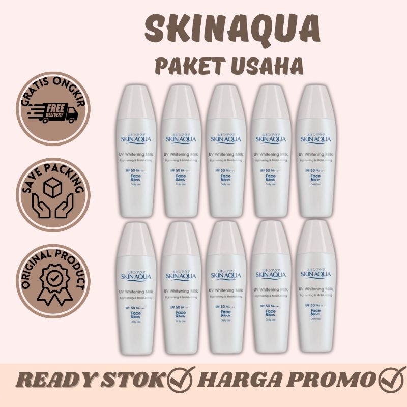 PAKET USAHA SKIN AQUA UV WHITENING MILK LIGHTENING & MOISTURIZING SPF 50 PA++++ 40gr SUNSCREEN SKIN 