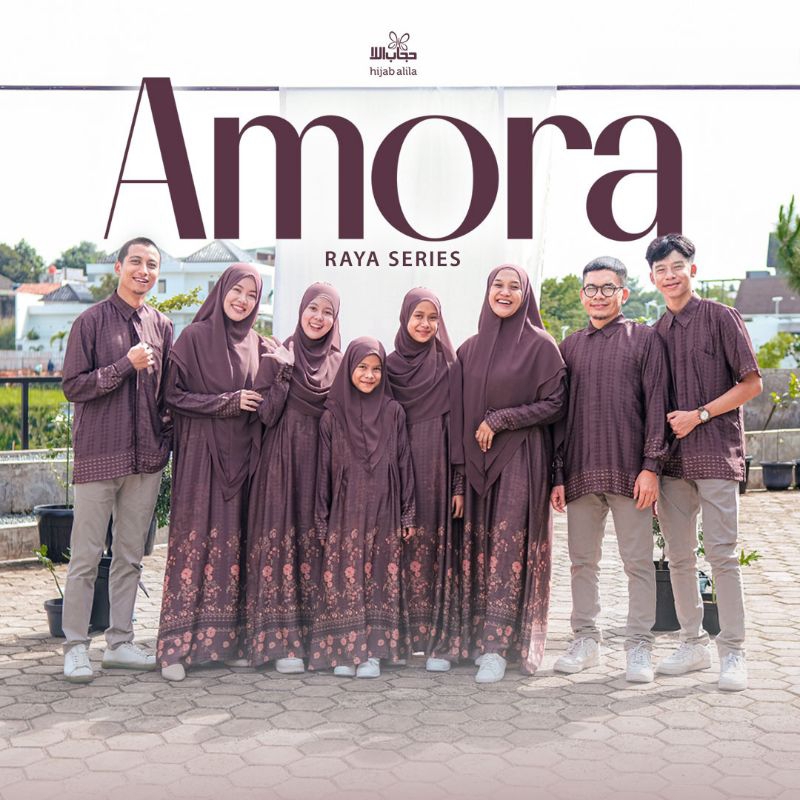 Gamis Amora Series Dress Gamis Keluarga Family Kids Anak Lebaran Set Raya Iedul Fitri Motif Terbaru 