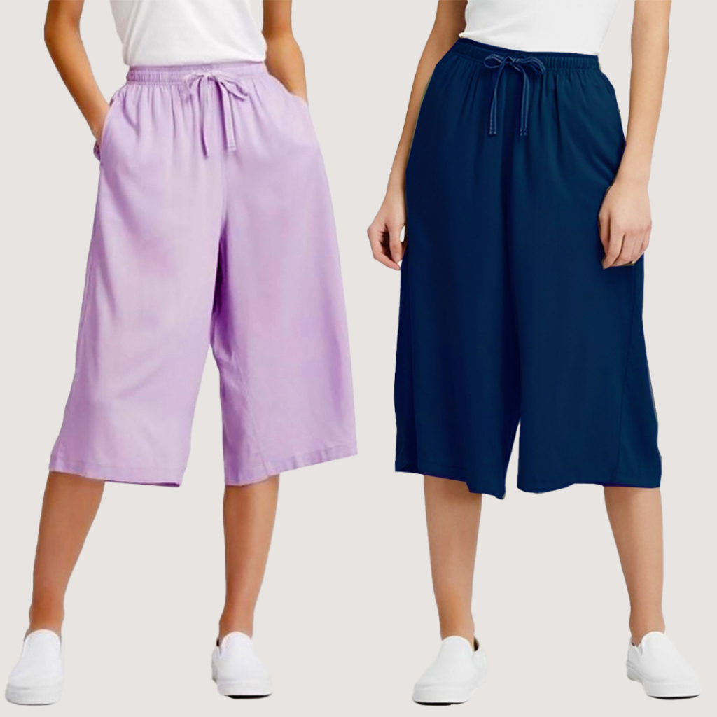 Celana Pendek Wanita Kulot 3/4 Uniqlo Rayon Premium Original