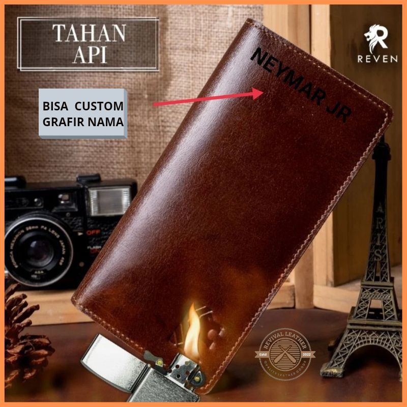 Dompet Panjang Pria Reven Apollo Long Wallet Tempat Simpan Kartu Atm Bahan Kulit Sapi Asli 100% Prem