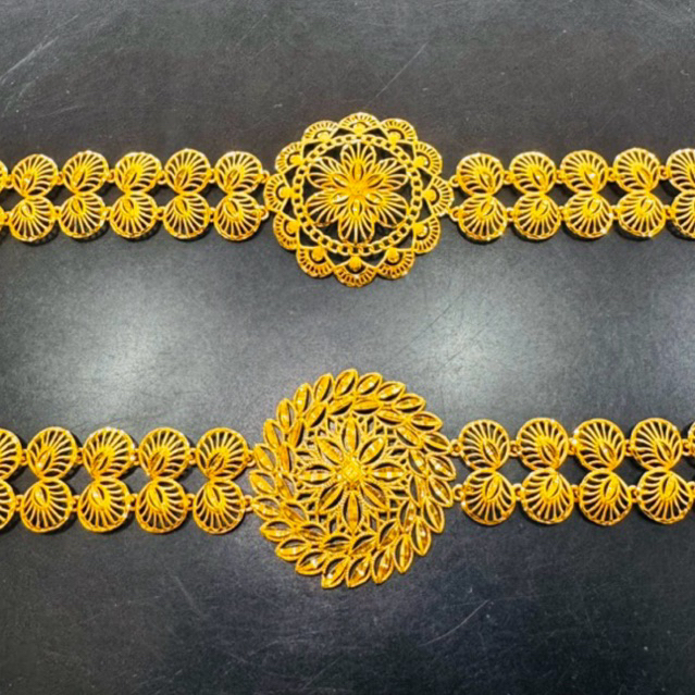 Gelang bracelet model terbaru fushion kerawang matahari stupa borobudur Kendari mewah emas asli kada