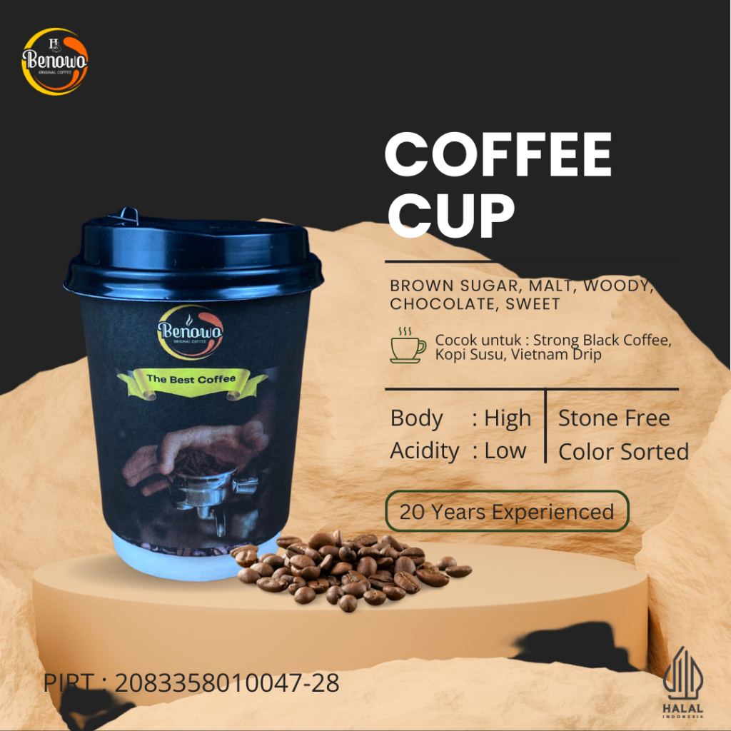 

Kopi Benowo | Kopi bubuk Cup murni siap seduh -cup coffee