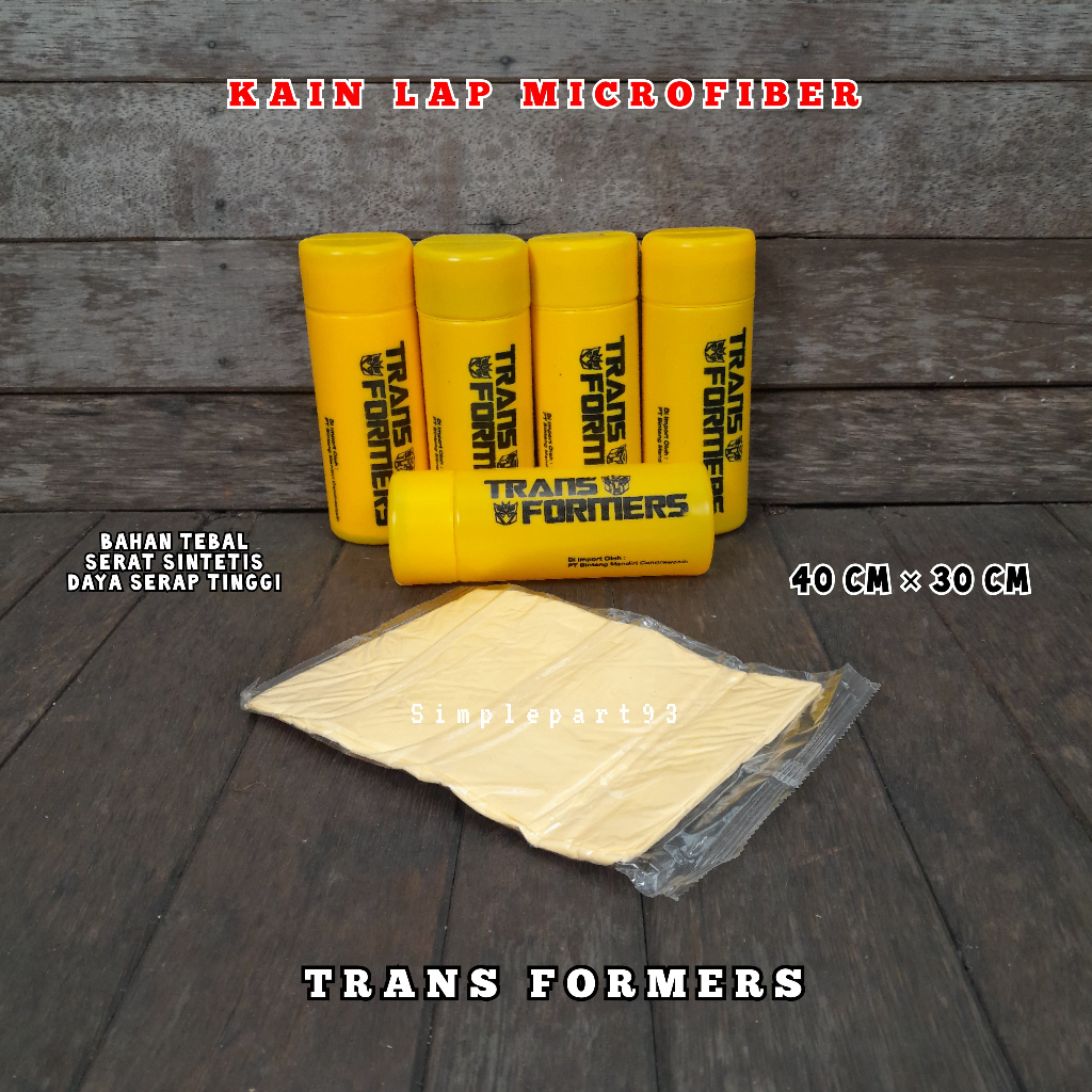 KAIN LAP KANEBO SERAT MICROFIBER [ TRANSFORMER ] chamois pembersih ukuran 30 cm x 40 cm