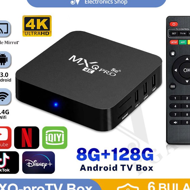 Terlaris Android tv box MXQ pro 4K 5G tv Box Android 13os RAM 8GB ROM 128GB STB 4K Smart Tv Box