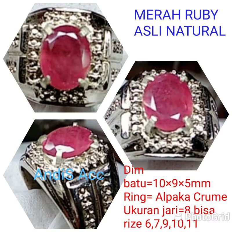CINCIN BATU MERAH RUBY CUTTING NATURAL