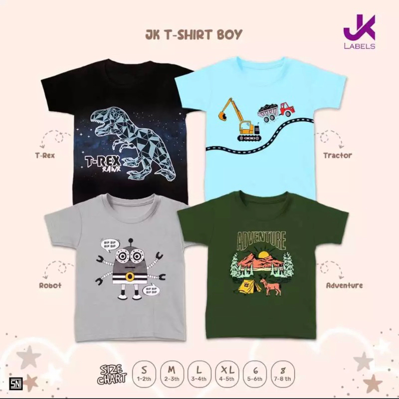 

JK LABELS - TSHIRT MOTIF BOY - NEW EDITION 1-6TAHUN