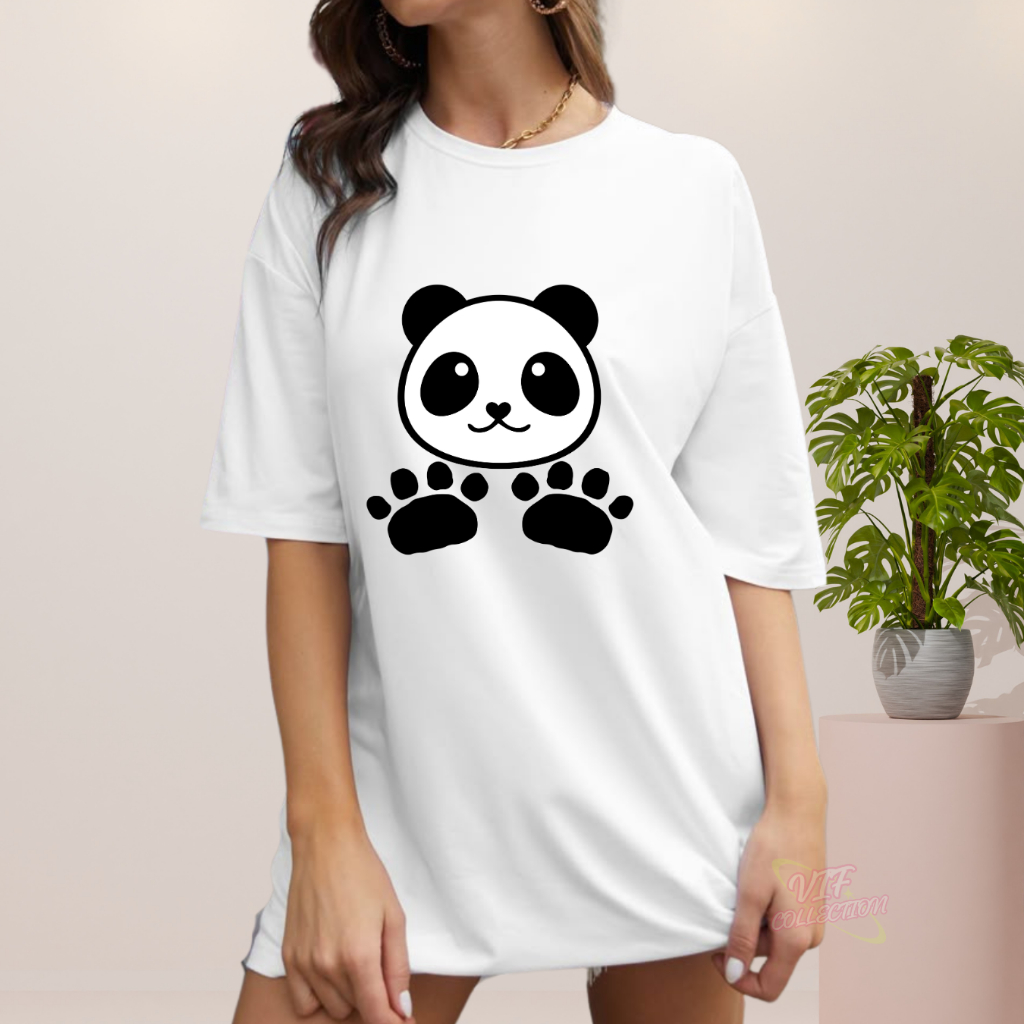Kaos Oversize Panda Baju oversize wanita pria bahan bagus tebal