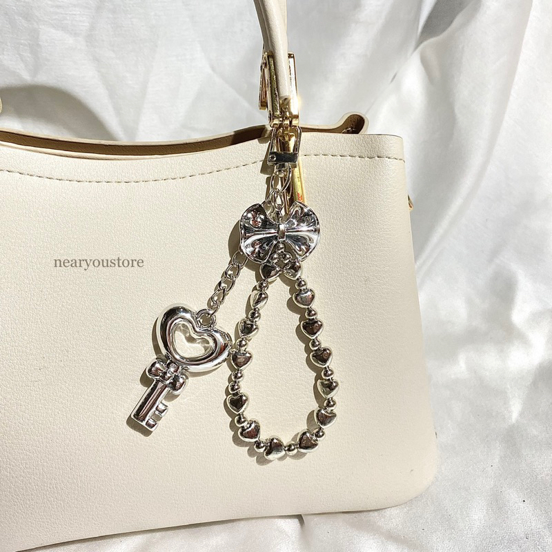 BAG CHARM SILVER PREMIUM / Gantungan Tas wanita / Keychain bag Charm / Gantungan silver / Hiasan Tas