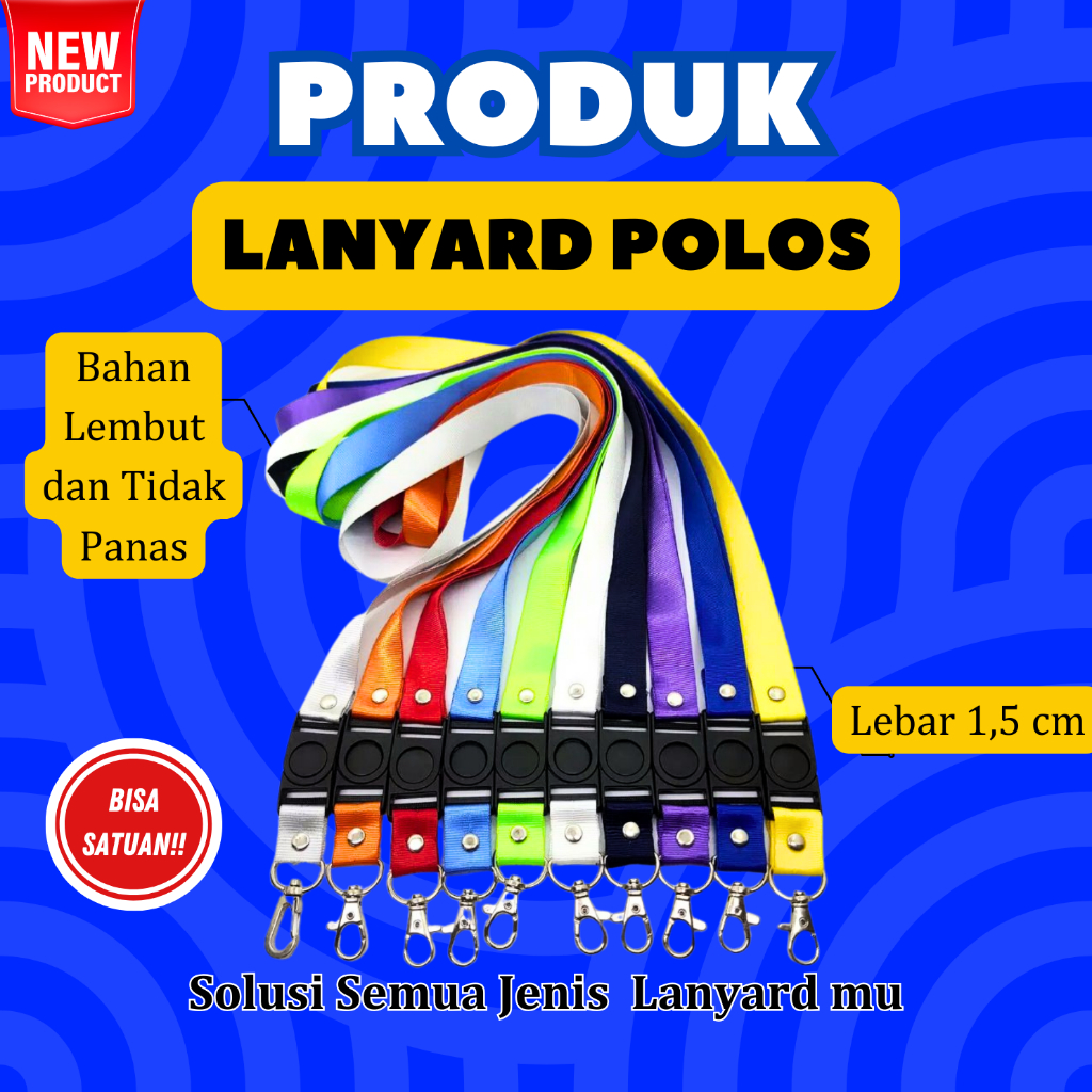 

Tali LANYARD STOPPER 1.5cm tali ID Card tali idcard polyster Name Tag 1,5 cm POLOS