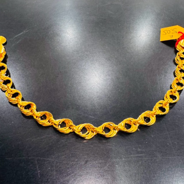 Gelang Fancy Lisa Korea Fashion Emas Asli Model Terbaru Kadar 875