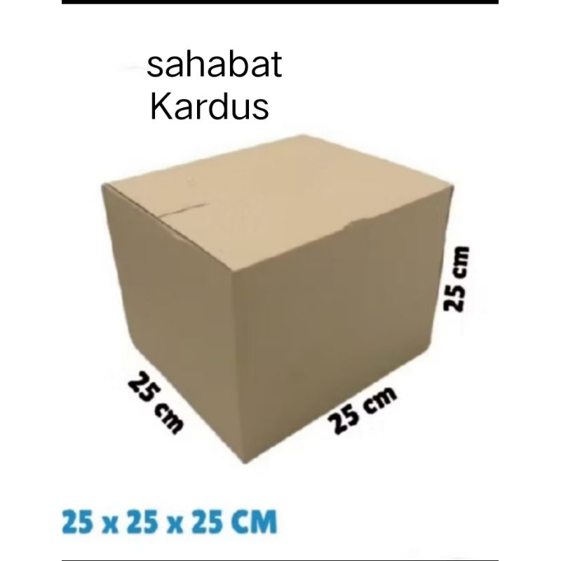

kardus box Ukuran 25x25x25 cm single wall polos