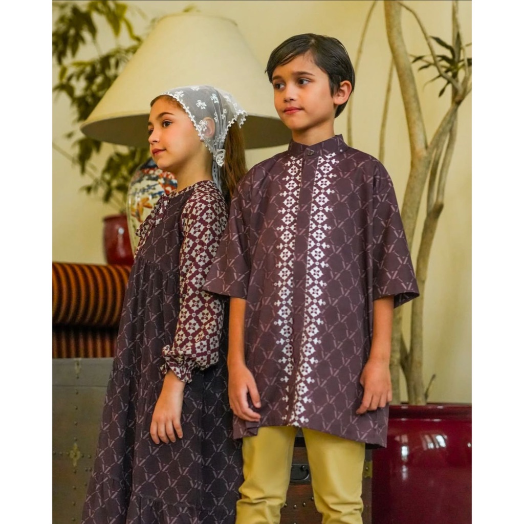 VZ Kids Raya Collection Monogram Lineage Shirt Boy (Baju Muslim/Koko Anak) ORIGINAL VIVI ZUBEDI