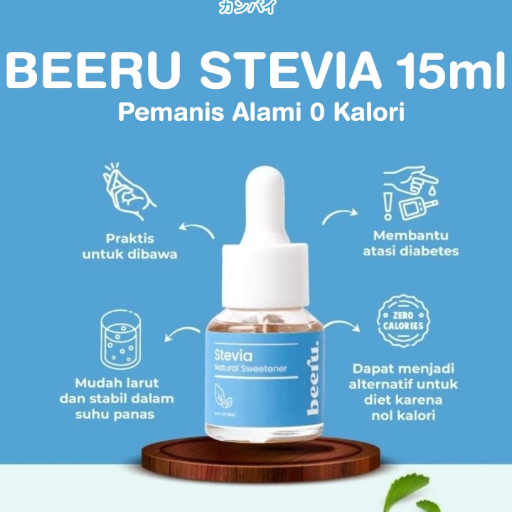 

Pemanis Alami Tanpa Kalori Beeru Stevia 15ml Pengganti Gula Diabetes