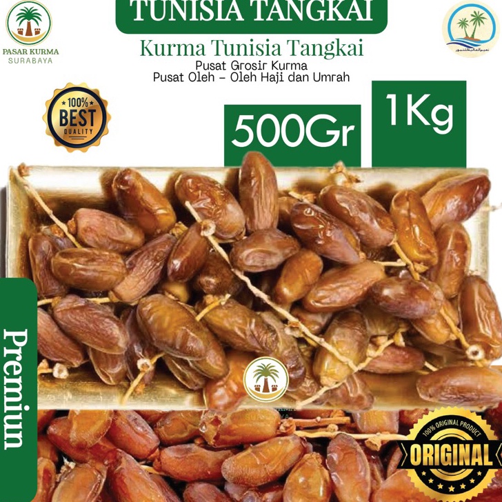 

KURMA Palm Fruit Tangkai 1KG TUNISIA Tanpa Box