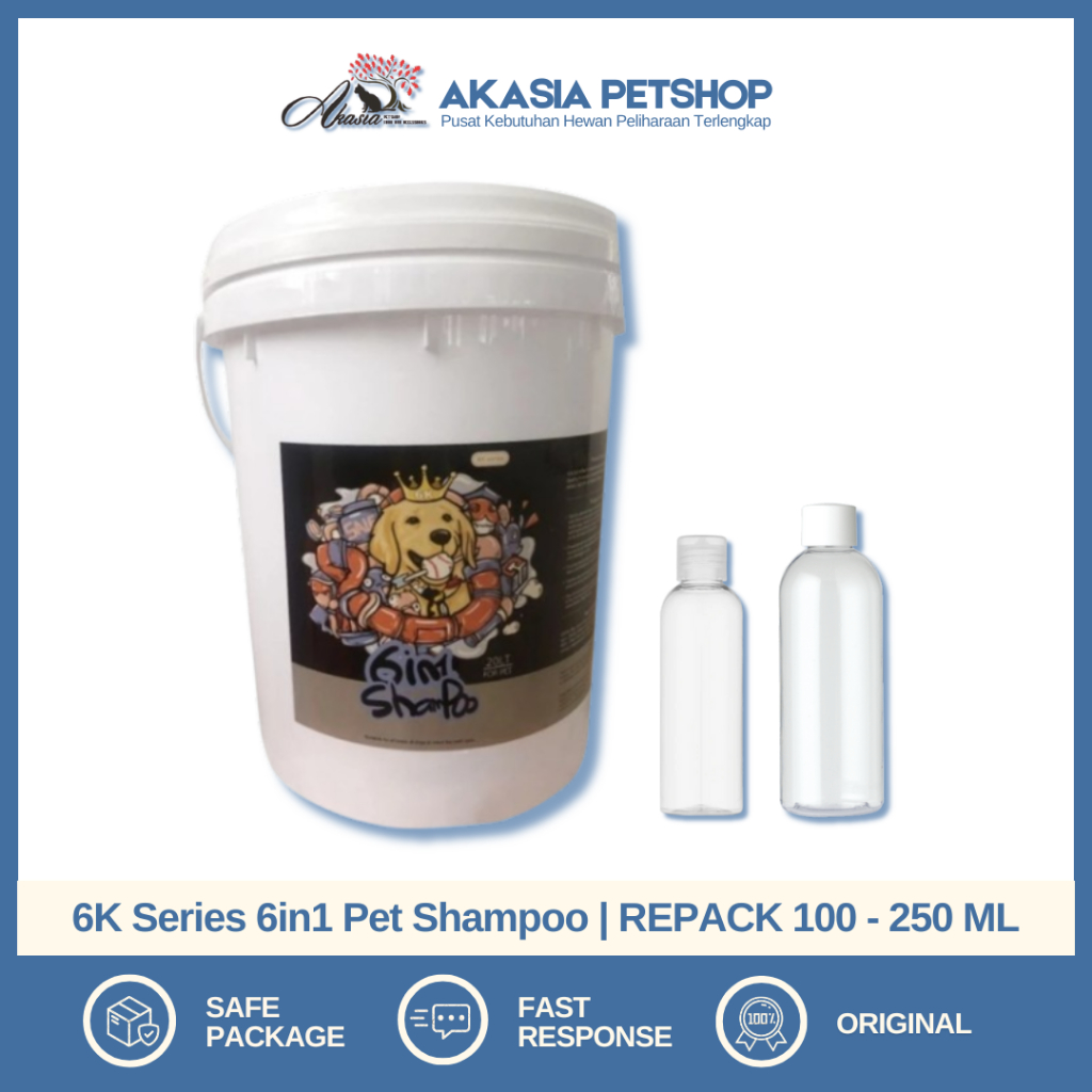 6K Series 6 in 1 Pet Shampoo | Shampo Anjing Kemasan Repack 100ml - 250ml