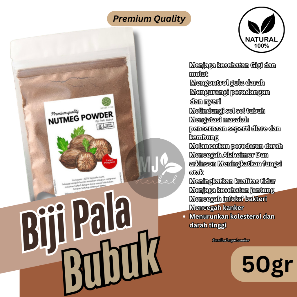 

Biji Pala Bubuk 50gr Premium | Nutmeg Powder - MJ Herbal