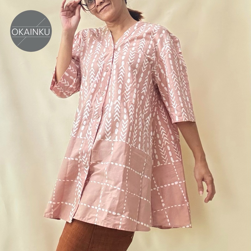 okainku Ritmo batik blouse