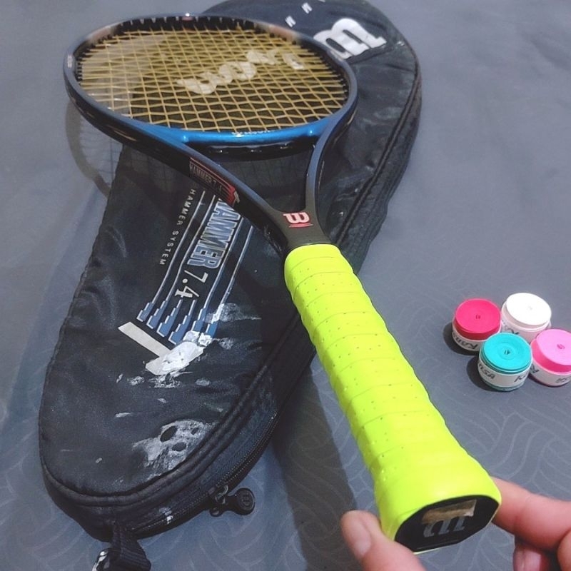 RAKET TENIS ORIGINAL WILSON HAMMER 7.4 HAMMER SYSTEM BEKAS MASIH BAGUS SIAP PAKAI
