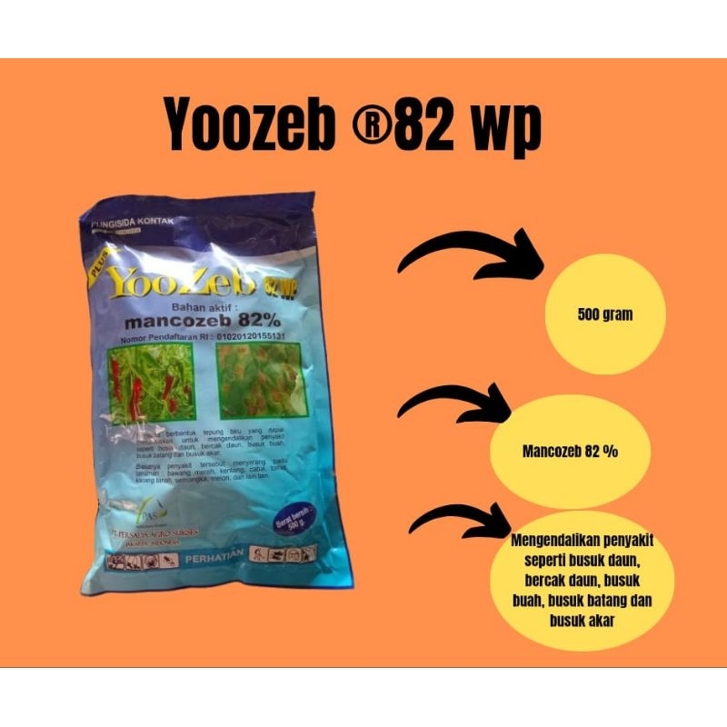 FUNGISIDA YOZEB 82 WP MANKOZEB BIRU 500 GRAM