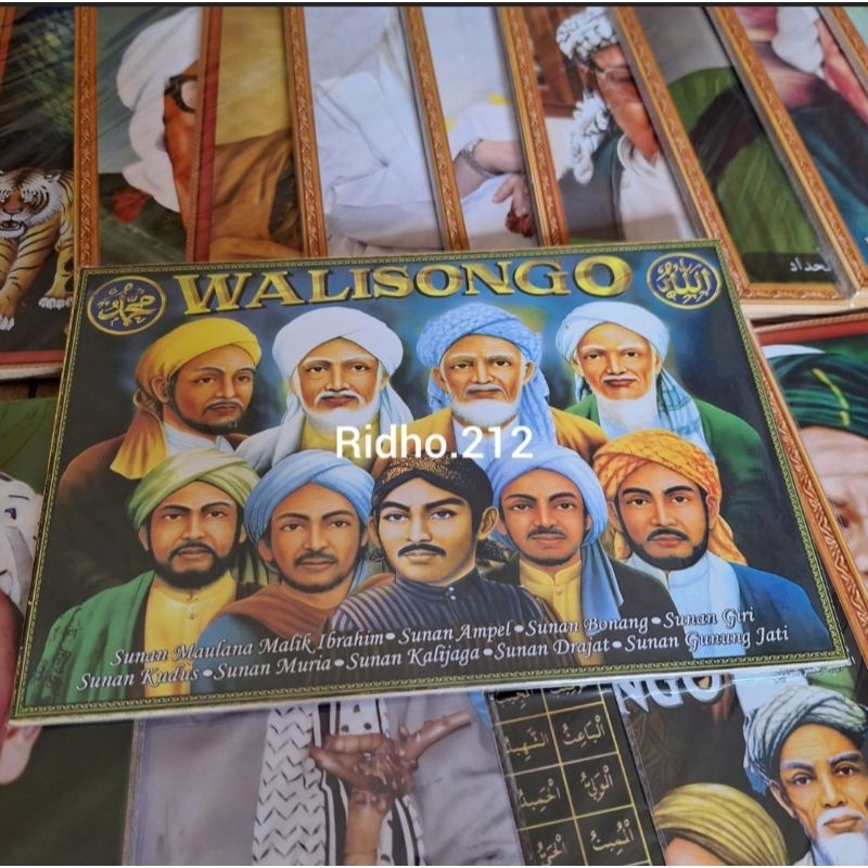 poster foto walisongo | ukuran besar 30x45 | hiadan dinding habaib dan ulama