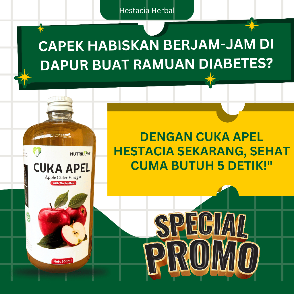 

Capek Habiskan Jam di Dapur Buat Ramuan Diabetes Sekarang Dengan Cuka Apel Hestacia, Sehat Cuma Butuh 5 Detik!