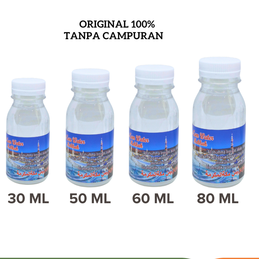 

New 50pcs Air Zam Zam Asli Kemasan 30ml / 60ml / 80ml