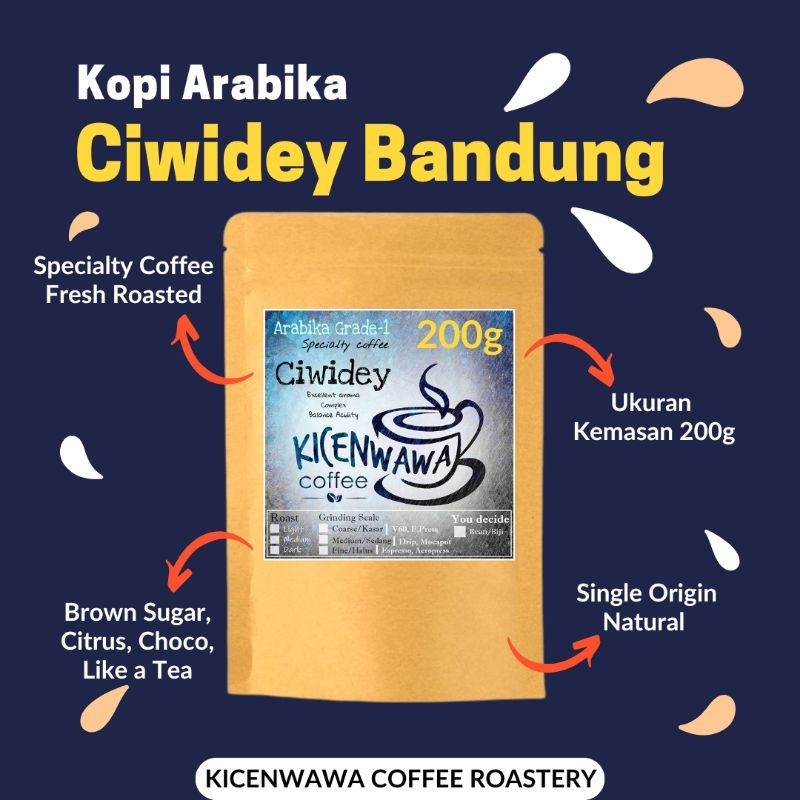 

Kopi Ciwidey Bandung 200g Kicenwawa / Specialty Coffee / Kopi Premium