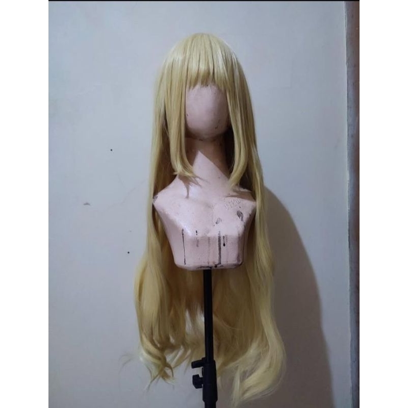 preloved wig manmei blonde pirang panjang anime cosplay