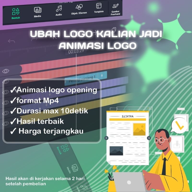 Animasi logo. ubah logo mu menjadi animasi
