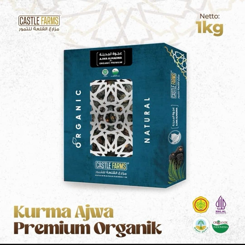 

Castle Farms Kurma Ajwa Organik Premium 1000 Gr / 1 Kg