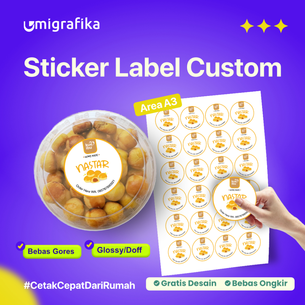 

Cetak Stiker Label A3+ Print & Cut / Stiker Label Kemasan