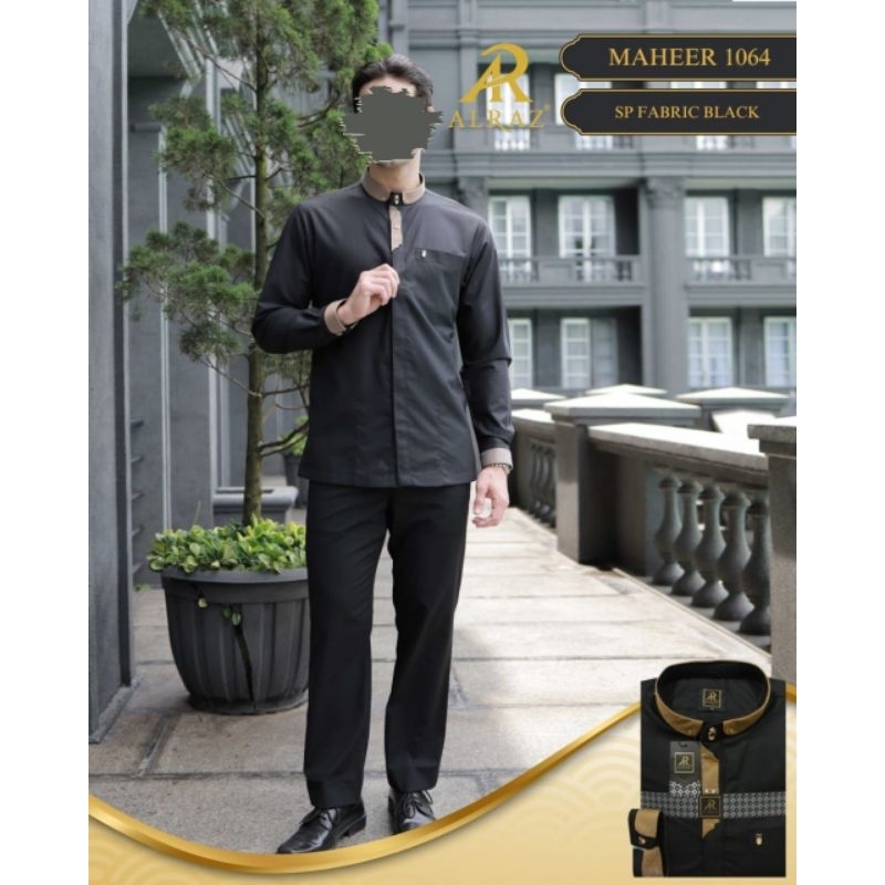 RAMADHAN 2025 | MAHEER | Koko Al Raz Exclusive BLACK Lengan Panjang Manset Bordir Ori + Box Emas | M