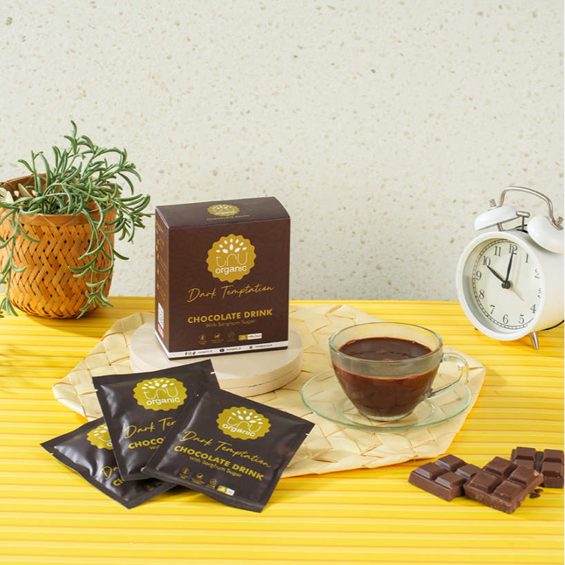 

(1 Sachet) TRUorganic Chocolate Dark Temptation - Minuman Cokelat Rendah Kalori dengan Gula Sorghum