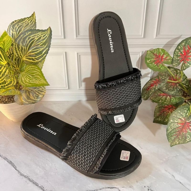 Sandal teplek wanita - sandal wanita trendy selop turki - sandal selop rajut turki