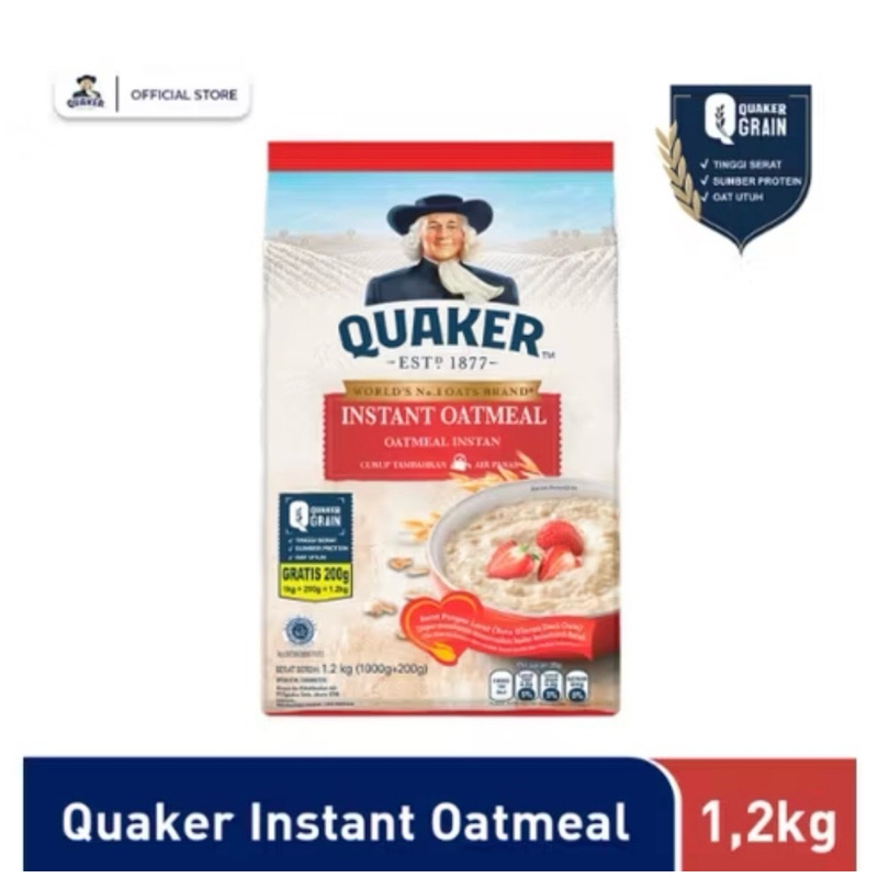 

Quaker instant oatmeal 1200gr | 800gr oatmeal