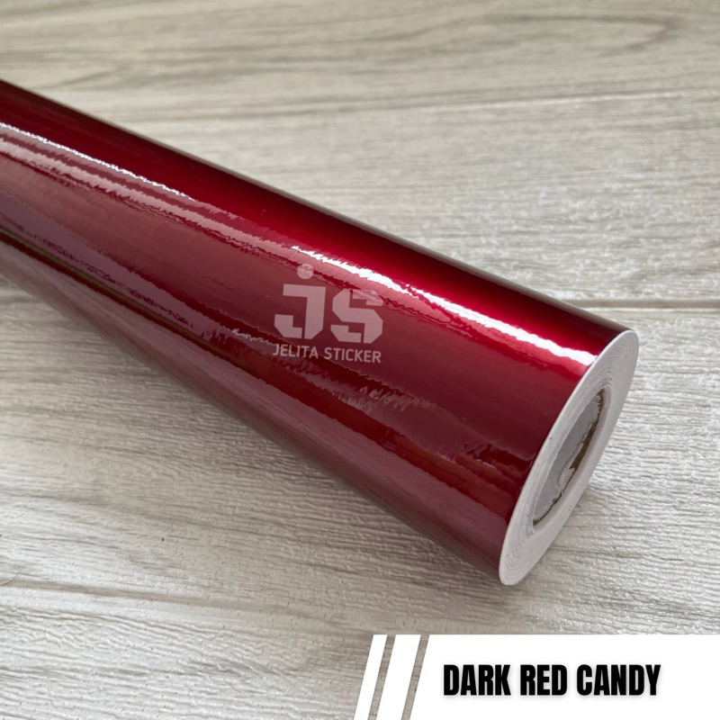 [ ROLL ] Sticker Dark Red Candy / Skotlet Dark Red Mettalic Glossy / Stiker Merah Tua Metalik Glossi