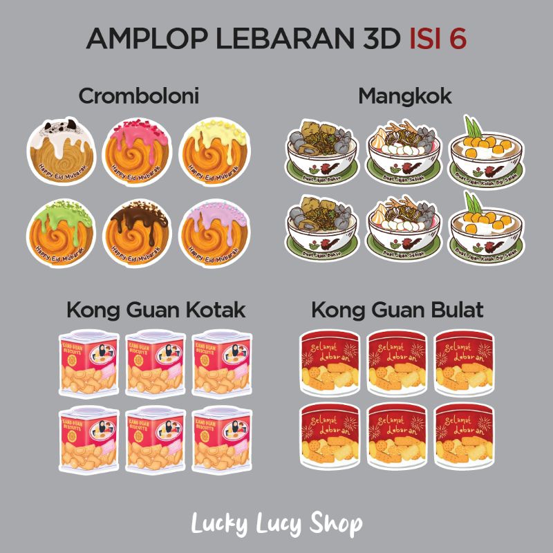 

Amplop Lebaran 3D Isi 6 Pcs