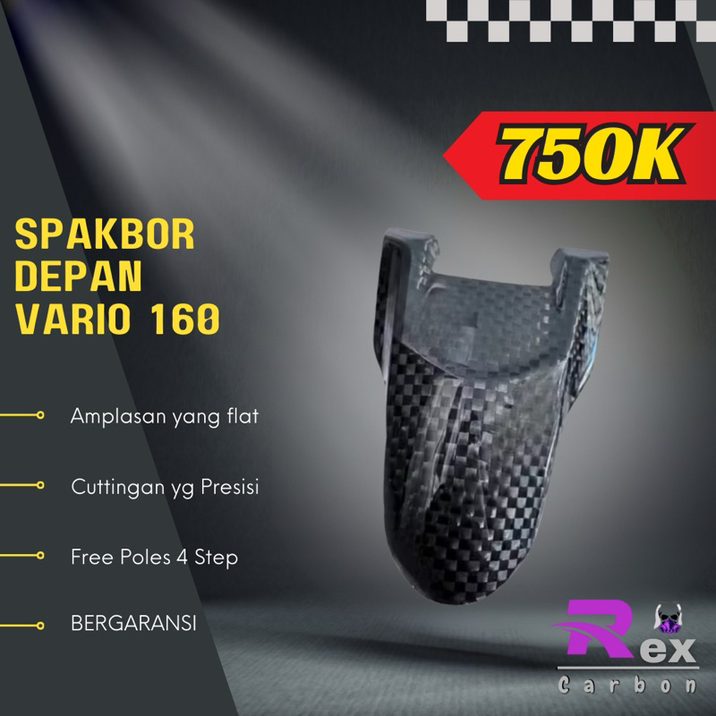 spakbor depan vario 160 carbon kevlar/ karbon fiber