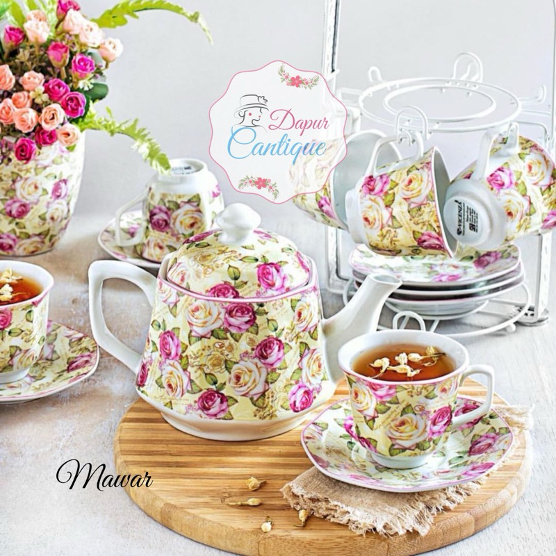 Tea Set Vicenza / Teko Cangkir & Lepek CA78