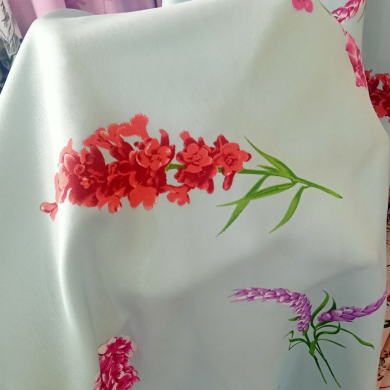 Kain Silk Motif - Kain Maxmara Luxury Silk Motif Bunga Import - Kain Satin Silk Original - Kain Silk