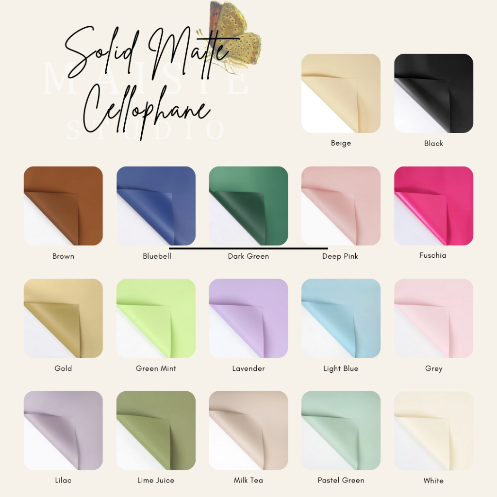 

[ECER] Flower wrapping paper / Kertas Bouquet | Solid Matte Cellophane